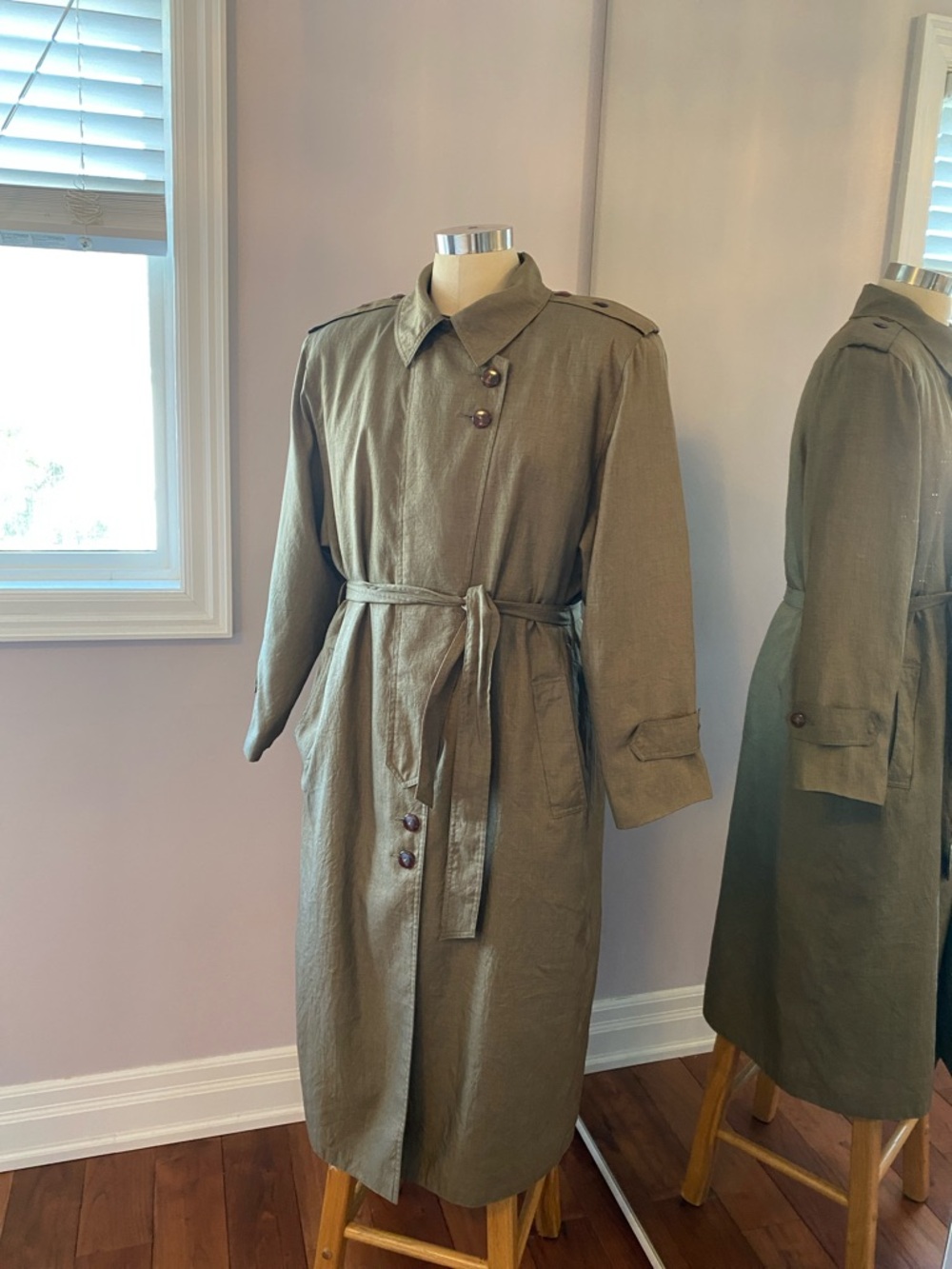 Dallaird’s army green trench lightweight coat ladies size M - Picture 6 of 10
